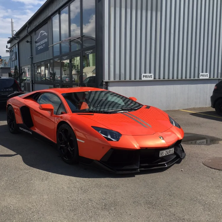 For  Lamborghini Aventador Front Spoiler Lip LP700 Front Bumper Lip 3 Piece Fit LP700 Front Spoiler Lip