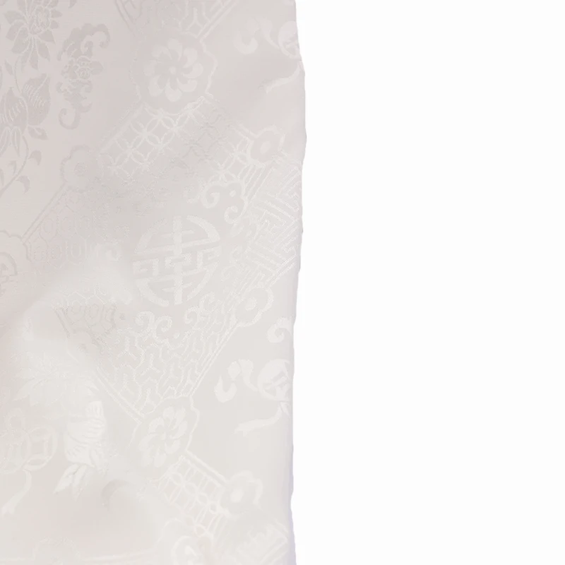 Wholesale China Silk Rhombus Plaid Jacquard White 114cm 100% Silk Fabric for woman