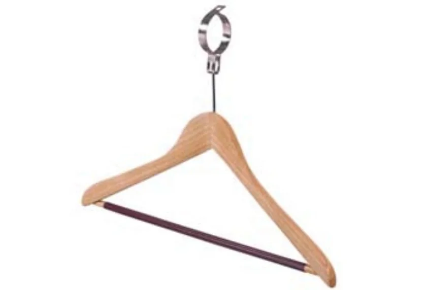 Suit Hanger Anti theft  Natural Maple Wooden Hotel Hangers for Star Hotel