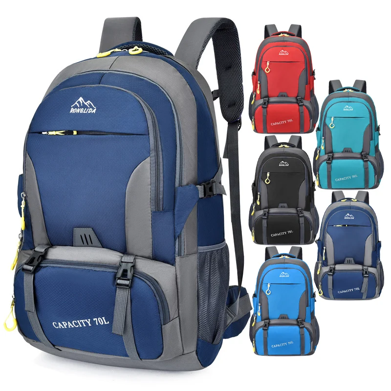 70L Large Capacity Outdoor Mens Travel Daypack Rucksack Hiking Camping Climbing Pack Sports Backpack Mountaineering Bag