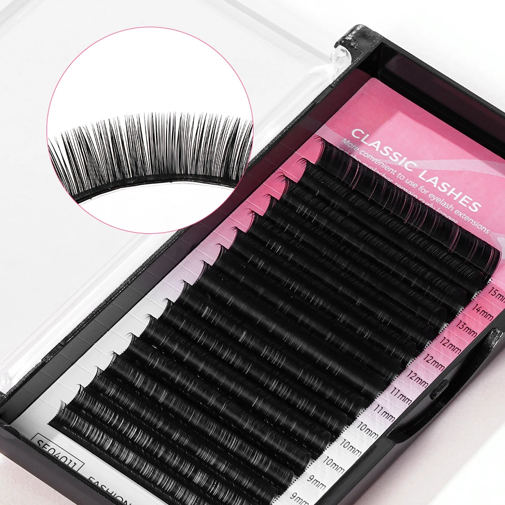 Russian Volume Eyelash Extensions Ciglia De Cils Classic Black Cashmere Lash Extensions Individual Matte Lash Trays Wholesale