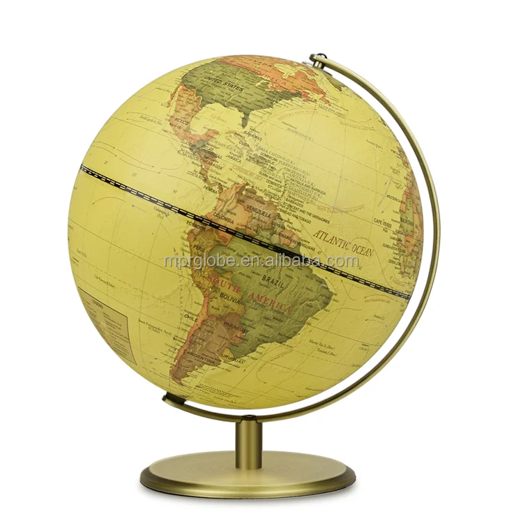 Old Map Desk Globe Metal Stand Design 30cm Globe Polished Finishing Vintage World Globe