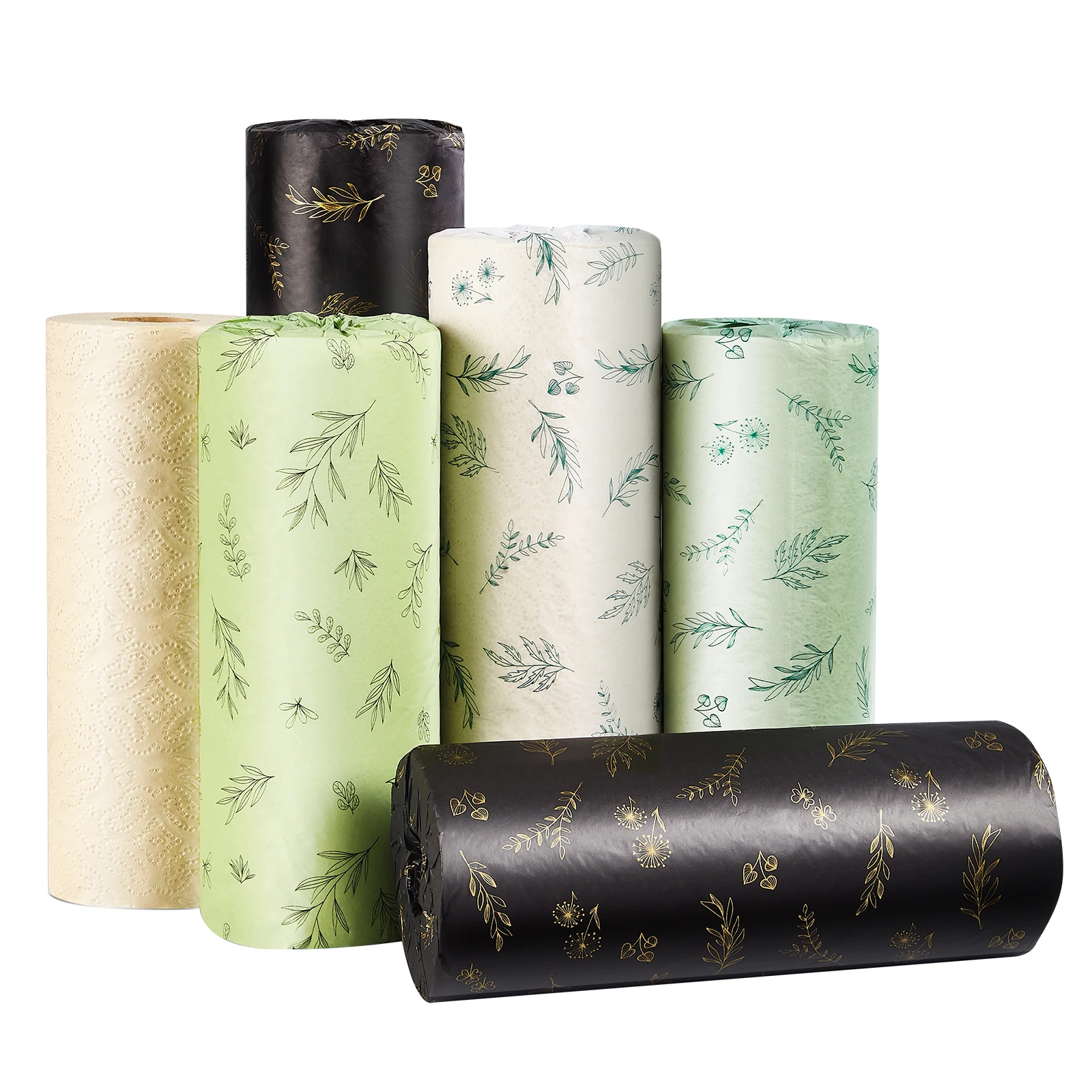 QY Kitchen towel strong oil absorption unbleached bamboo pulp kitchen paper