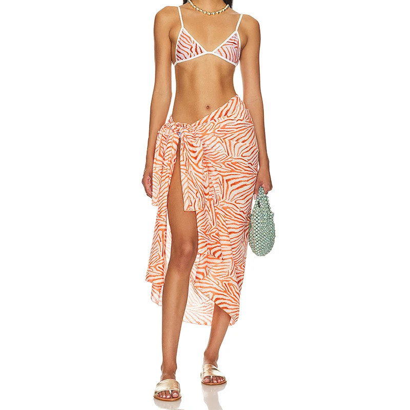 Custom swimwear  Cover Up  Woman  Bikini Beach  Dress Swimsuit OEM printed Sarong