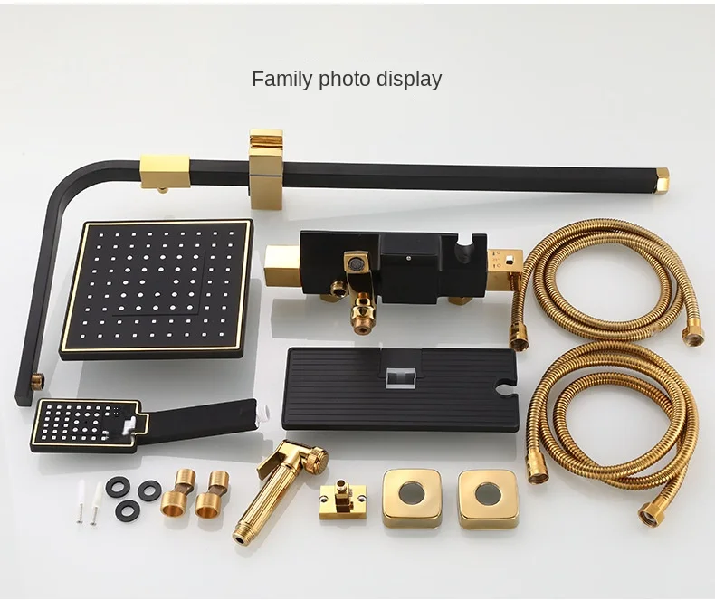 Modern Rain System Black Two Function Luxurious Wall Mount Shower Set Modern Bath Room Bathroom Shower Sets