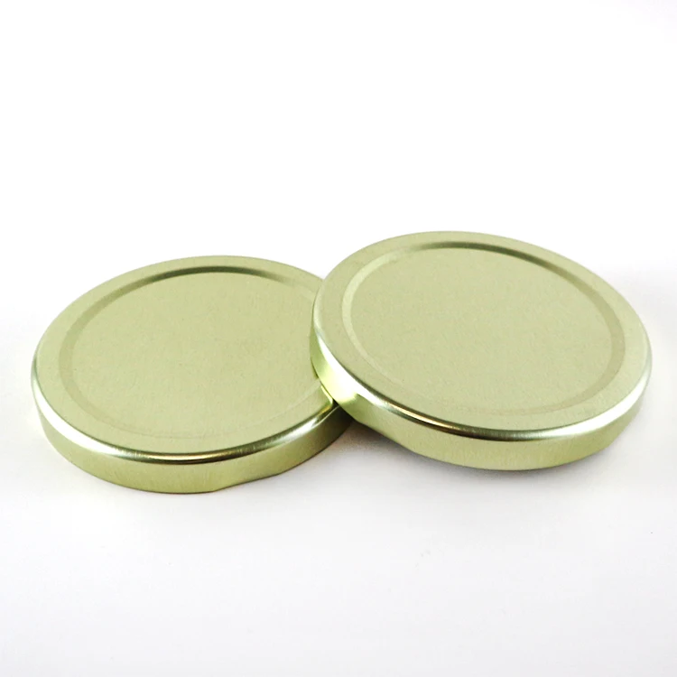Cheap 38mm 43mm 53mm 58mm 63mm 70mm 82mm Light Gold Metal Tin Cap/ Lid Tinplate Twist Off Lid