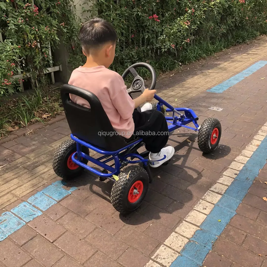 Professional supplier with hand brake four wheel heavy duty pedal go karts frame parts for 3-12 ages kids