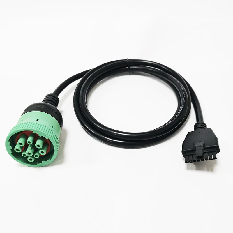 Wholesale Custom Type 2 Green J1939 9pin Male to Molex 8pin Female Adapter Cable For Heavy Duty Trucks