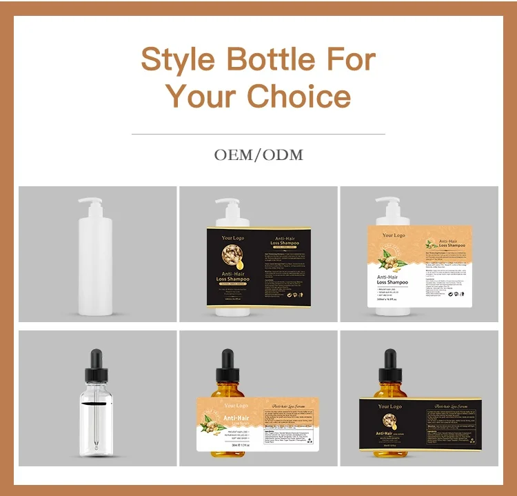 Custom Logo Hair Loss Shampoo Repairing Treatment Fast Anti Loss Hair Growth Shampoo