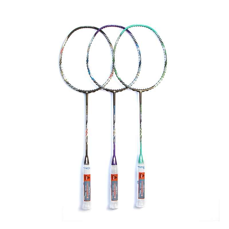 Factory Lightest 9u 58g 30 LBS Badminton Rackets IV Generation with Japan Graphite-Fiber Soft to Moderate Hardness
