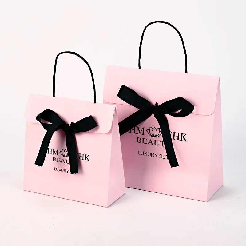 New creative beauty thickened kraft paper bag clothing packaging bag gift gift bag handbag customization