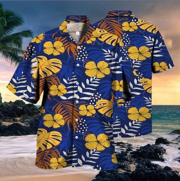 High quality 100% polyester 3d sublimation printing hawaii men shirt