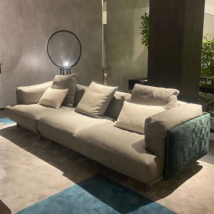 PALISI High quality High end Italian Leather Sofa Set Furniture Modern 4 seat Genuine leather couch set living room