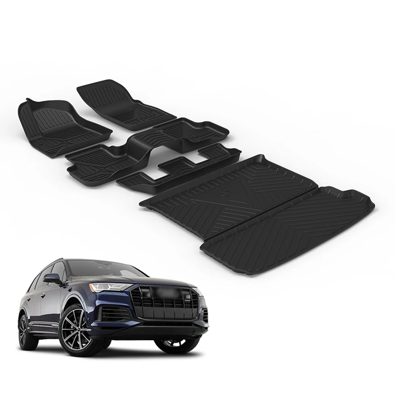 High Quality Auto Accessories Anti Slip Business 7 Seats Rear Cargo Trunk Mat Custom Car Foot Floor Mats for Audi Q7