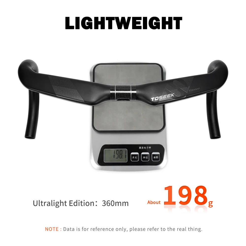 TOSEEK TR5000 Carbon Fiber Bicycle Handlebar Super light 198g Full Internal wiring Road Bike Handle Drop Bars