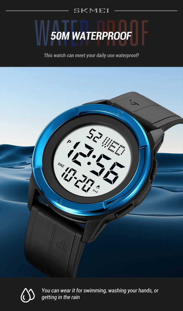 Skmei 2047 fashion made in china gents digital watch low price PU band Waterproof Multi function in stock sports hand watch