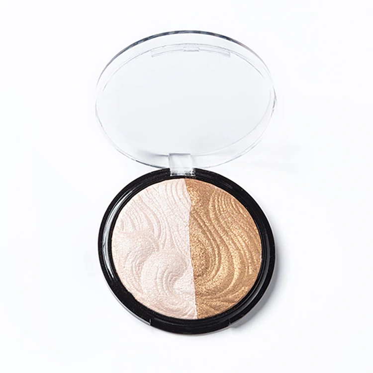 2 colors Baked Powder High Pigment  Glitter Private Label Highlight Blush Bronzer Powder