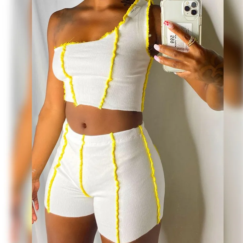  Shein высокое качество Заводская поставка индивидуальные короткие женские комплекты одежды из двух