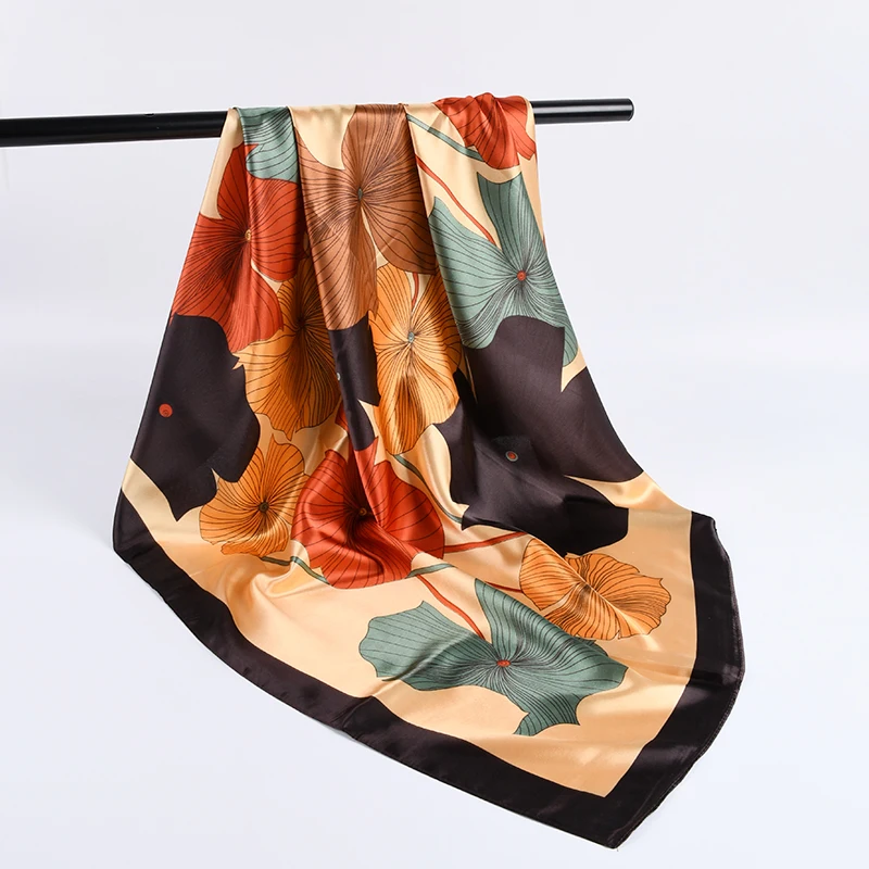 Female Silk Neck Scarf Square Hair Scarves Foulard Head Brand Shawls Wraps Neckerchief Bandana Hijab