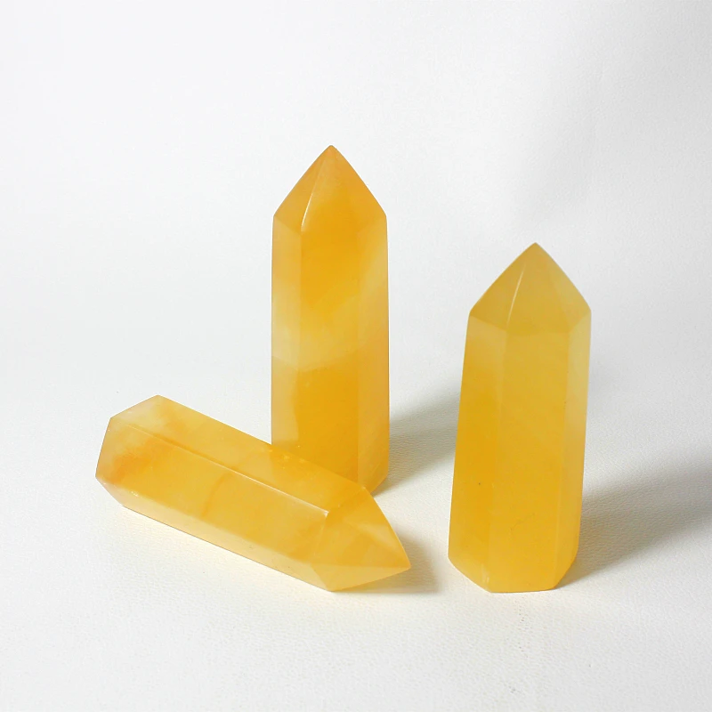 
Wholesale natural delicate colorscalcite points Aragonite Crystal Tower Honey Calcite Wand for decoration 