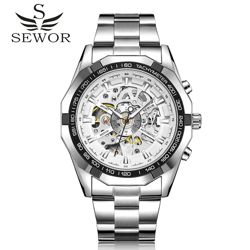SEWOR Swarky Hollow Mechanical Automatic Waterproof Watch Foreign Hot Selling Cross-border Men