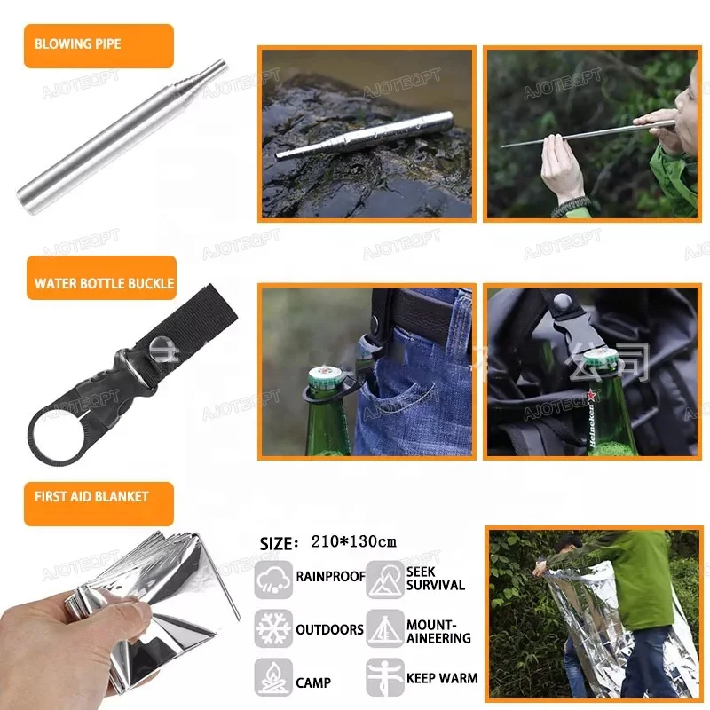 AJOTEQPT Professional Steel First Aid Kit Survival Tool Kit for Camping Car Truck-Tactical Emergency Gear