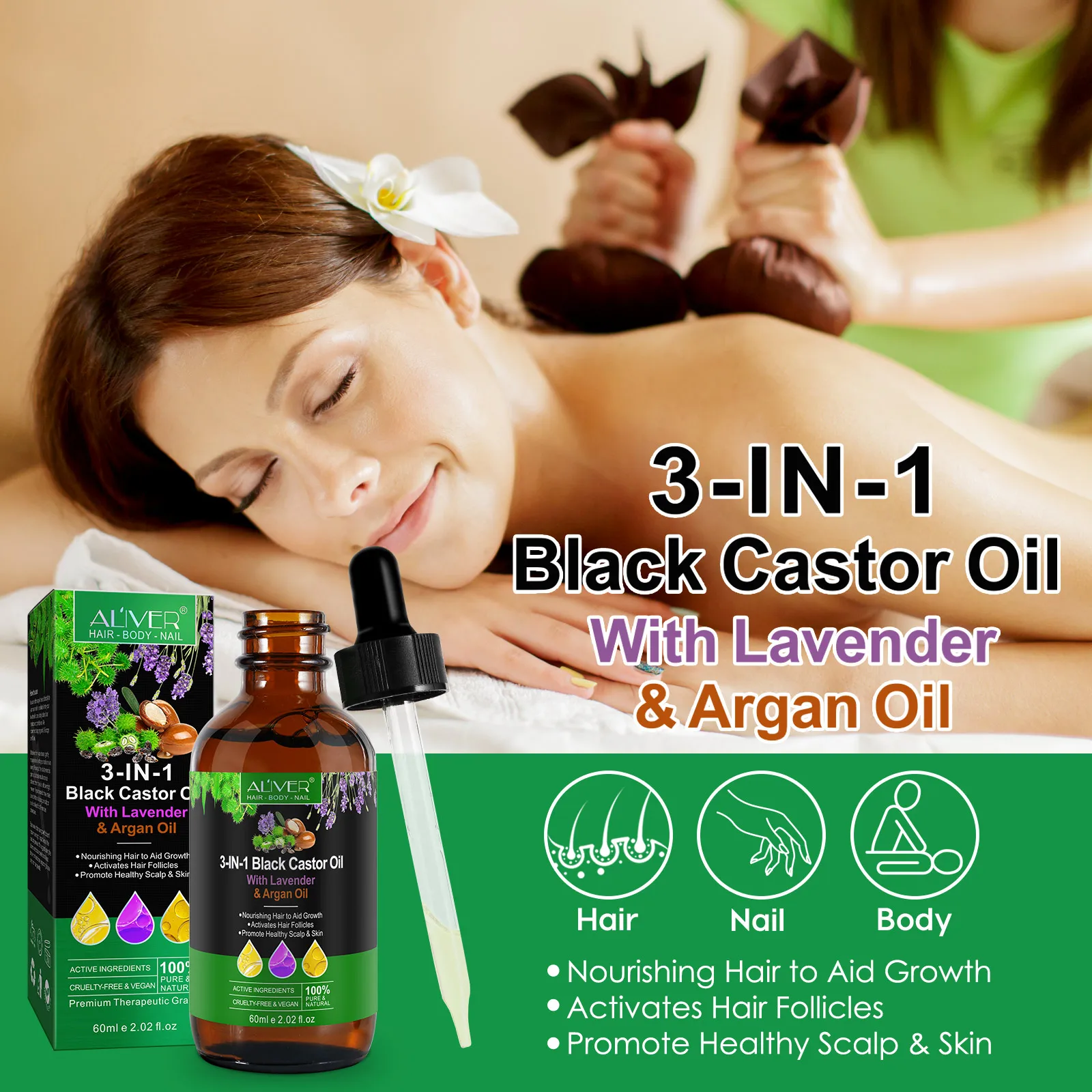 Wholesale Price Premium Hair Repair Black Castor Argan Oil Pure Natural Organic Lavender Essential Oil for Body Massage