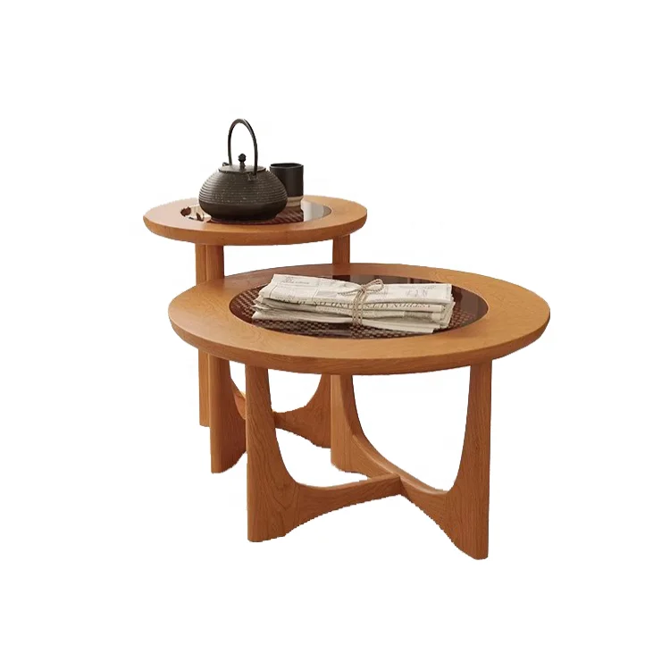 Factory luxury living room furniture solid wood coffee table side center coffee tea table
