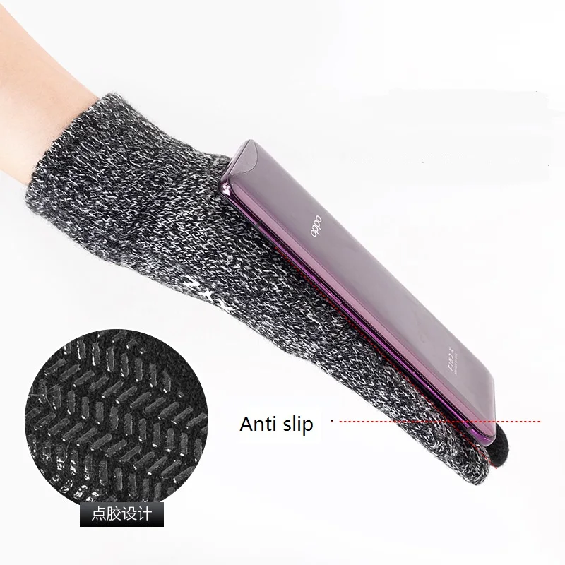 Wholesale Promotion Gift Warm Non-slip Winter Glove Unisex  Knitted Acrylic Winter Glove Winter Touch Screen Gloves