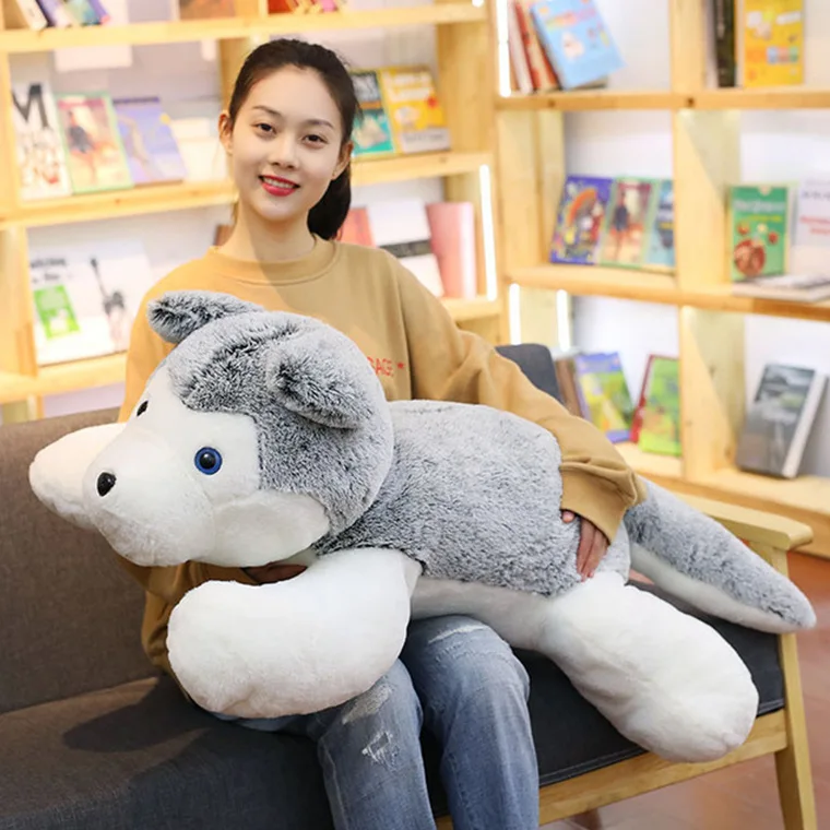 Husky Doll Plush Toy Pillow Prone Dog Cute Girl Doll Sleeping With Birthday Presents.