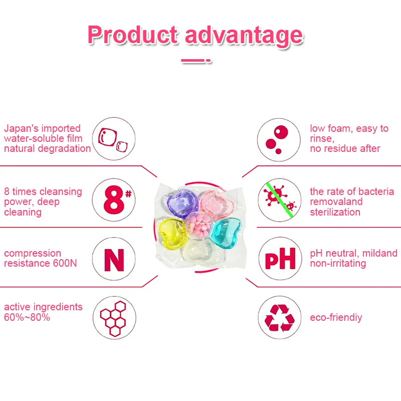 6 in 1 laundry capsule, fruit fragrance type, lasting fragrance, including fragrance enhancement beads, 10g