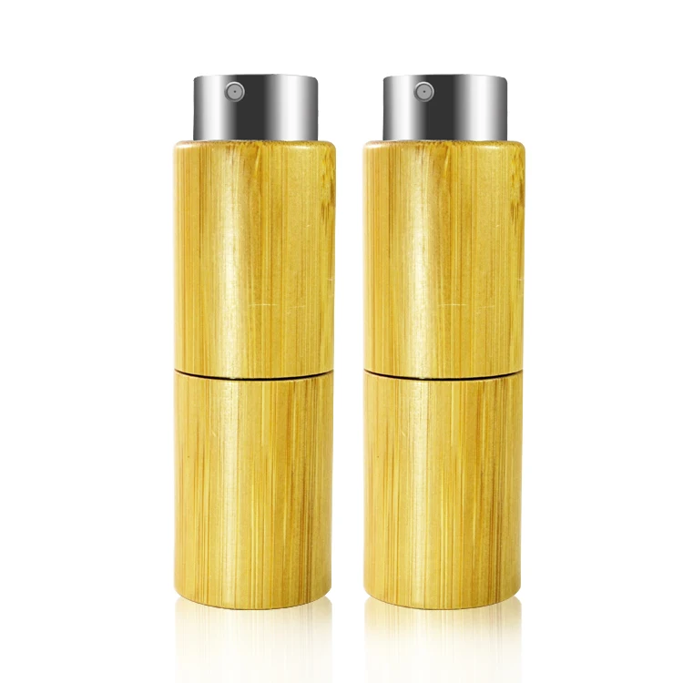 10 ml  Refillable Pocket Size Travel bamboo spray bottle atomizer  10ml glass bamboo perfume bottle