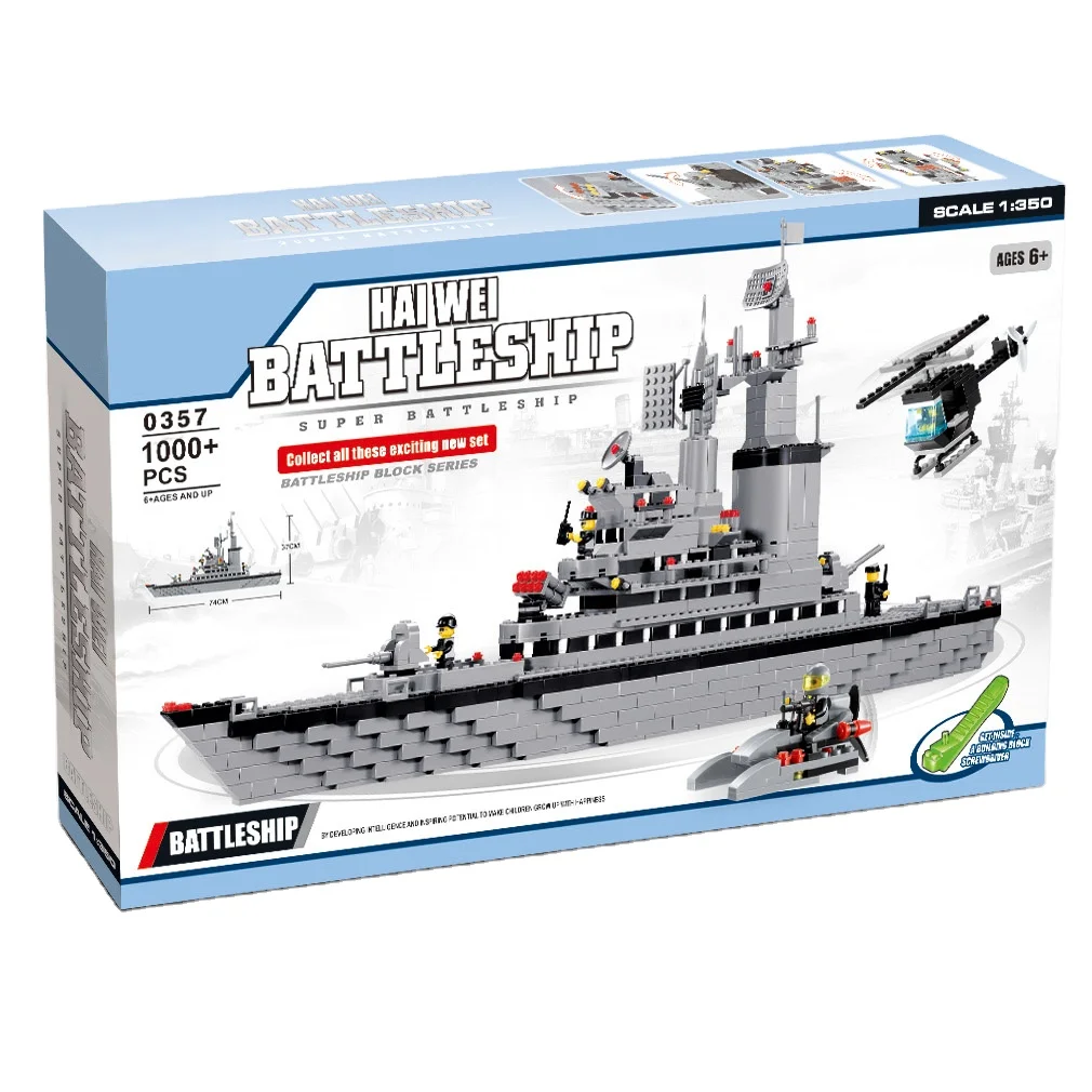 1000Pcs Assembly Aircraft Carrier Building Blocks Set Military Brick Toy Kit With Army Car Helicopter & Boat
