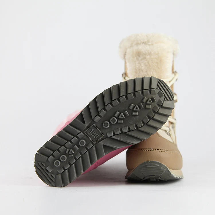 Детские теплые меховые зимние ботинки со шнуровкой, обувь для детей и детей