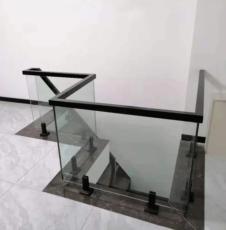 outdoor balcony glass frameless balustrade aluminum u shape channel railing system