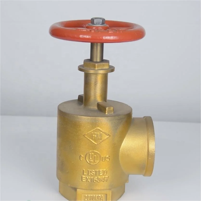 UL certification Factory price  brass 2 1/2' inch  Angle hose Female outlet firefighting equipment red painted