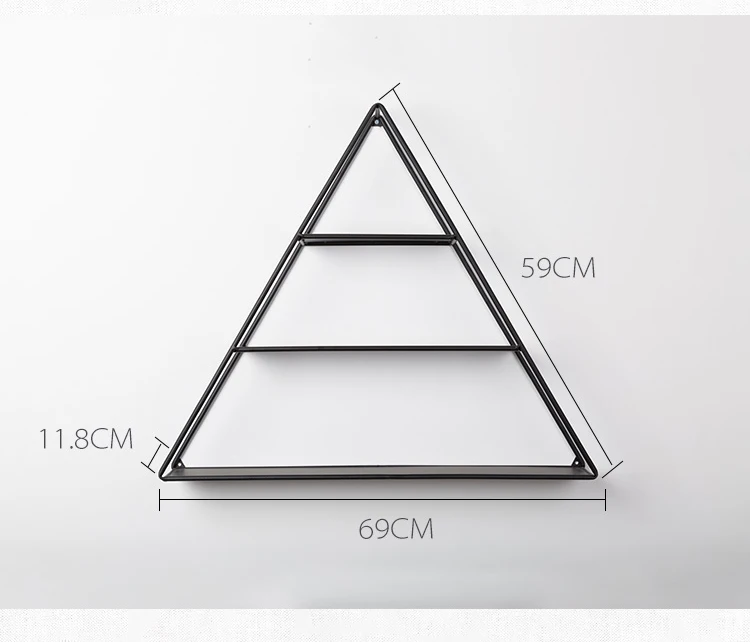 High quality competitive price black metal wire triangle wall storage rack