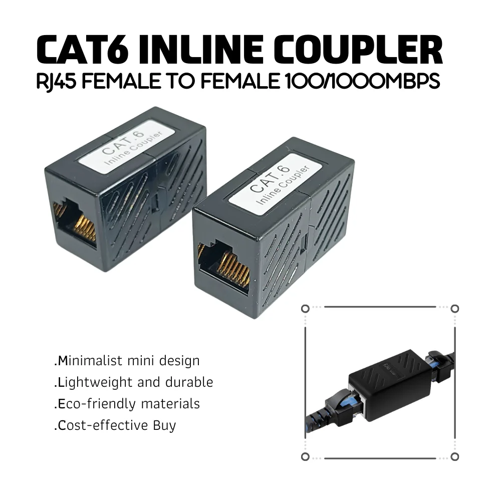 1 шт. встраиваемый соединитель CAT6 RJ45 кабеля ethernet LAN Cat6A/Cat5e удлинитель Ethernet