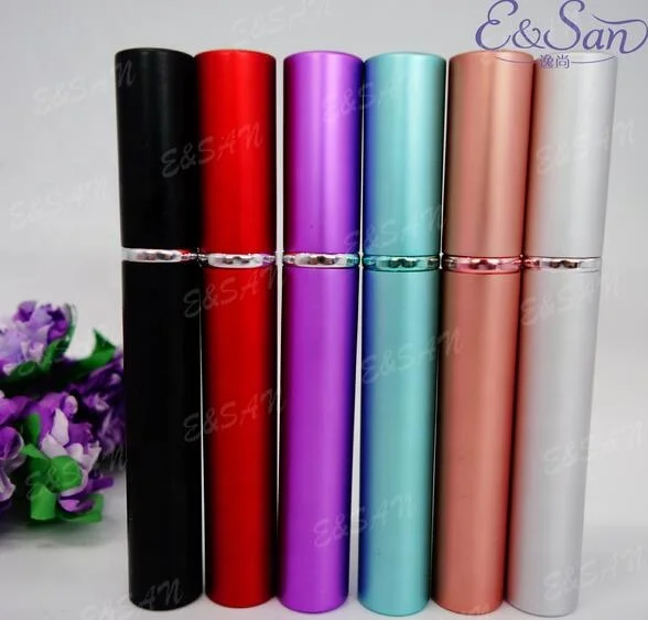 L01H-4ML STOCK Wholesale Colored Aluminium Pipe With Skull Cap Glass Refill Empty Perfume Aluminium Atomizer Spray Bottle high