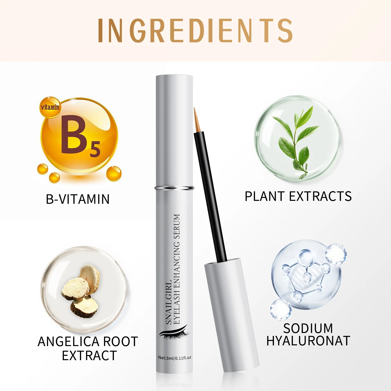 Best-selling Eyelash Growth Liquid Thick Lengthening Slender Long Eyelash Repair Liquid Wholesale