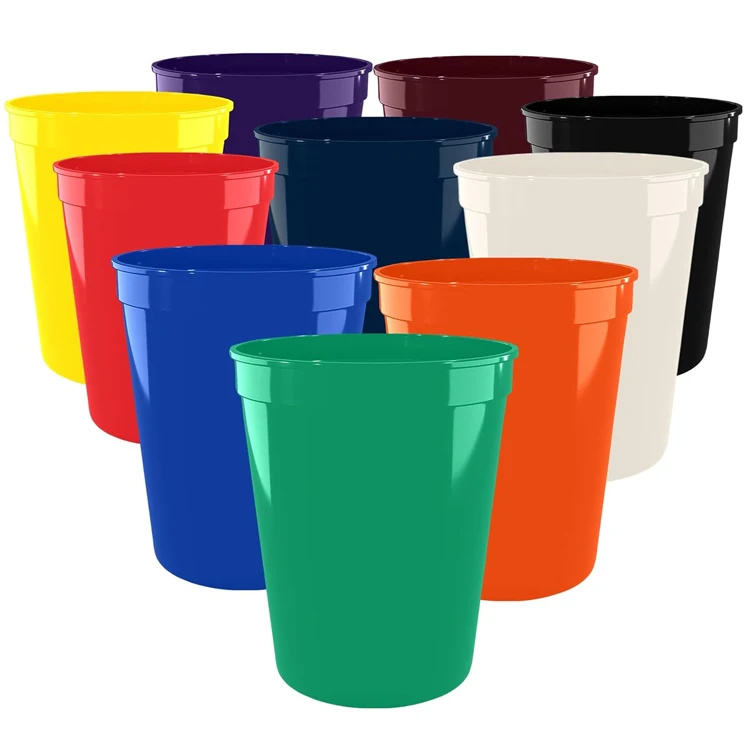 High Quality Unbreakable PP Plastic Printed 22 oz 16oz 12 oz Biodegradable Black Stadium Cups