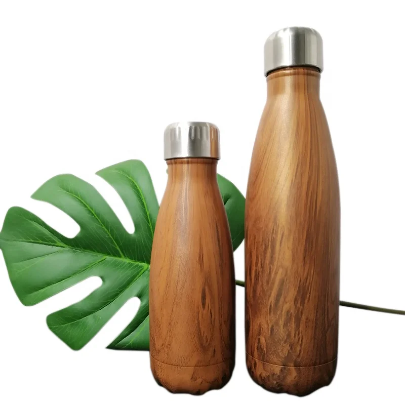 Bamboo water bottle wood effect high quality Water Bottles with Customized logo glass water bottle