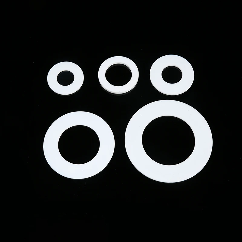 Odm/oem FF/RF white flange corrosion-resistant chemical PTFE gasket molded round spacer