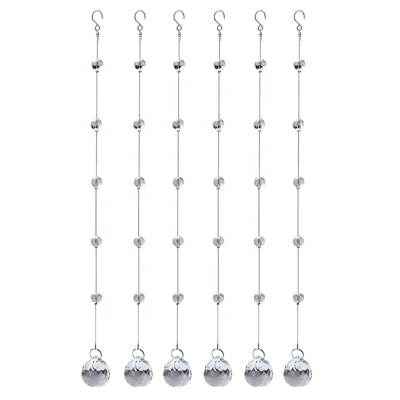 Подвесная Хрустальная стеклянная гирлянда на заказ, цепочка из бусин, занавески для свадебного украшения