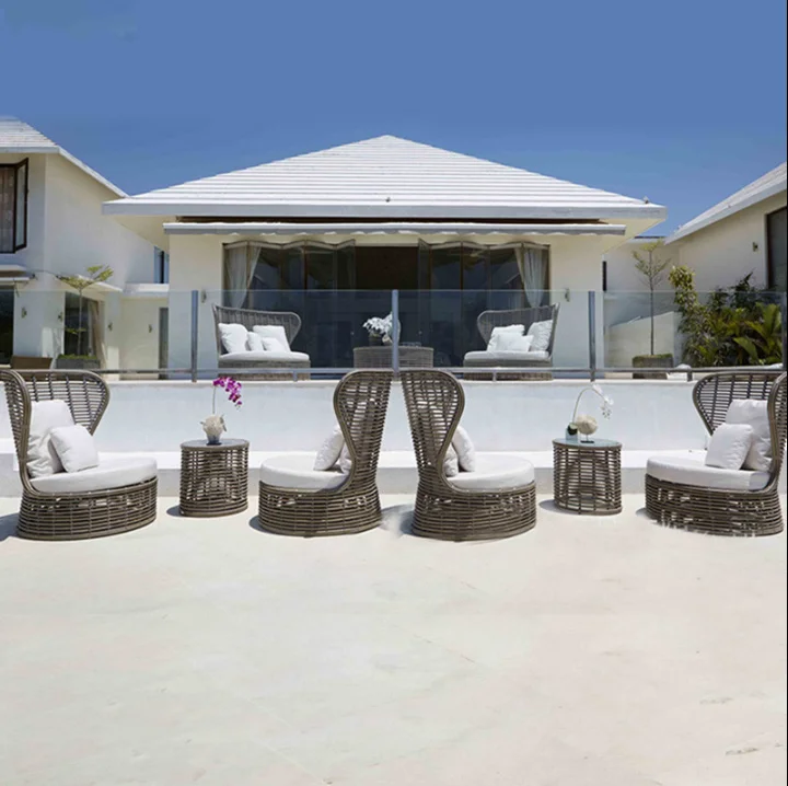 Modern design fashion wicker chair set outdoor furniture rattan garden chair set