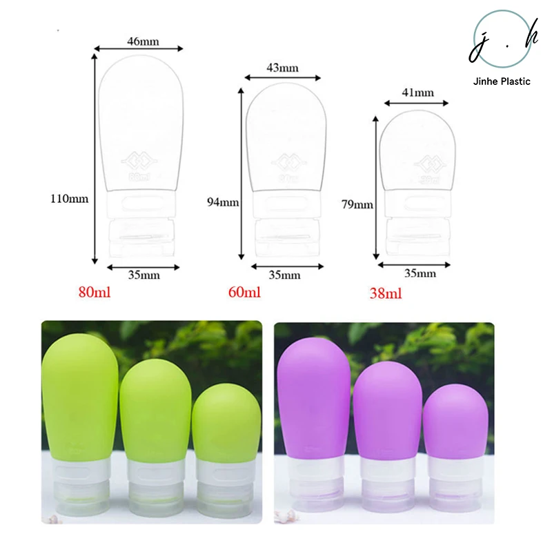 3 Ounce Leakproof Silicone Toiletry Tubes Travel Containers Body Lotion Bath Shower Gel