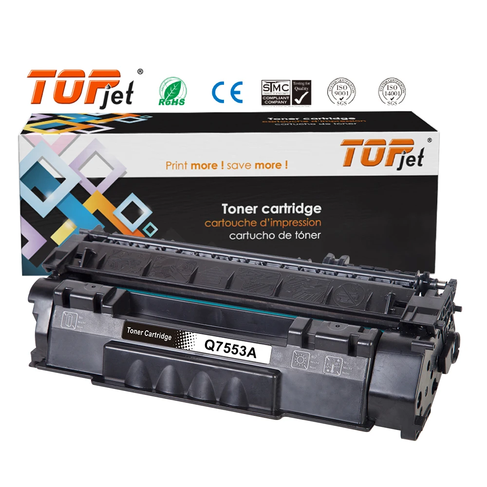 Монотонер-картридж Topjet Q7553A Q7553 53A совместимый с лазерным струйным 1160 HP P2011 1320 1320N 1320NW 1320t 1320TN принтер