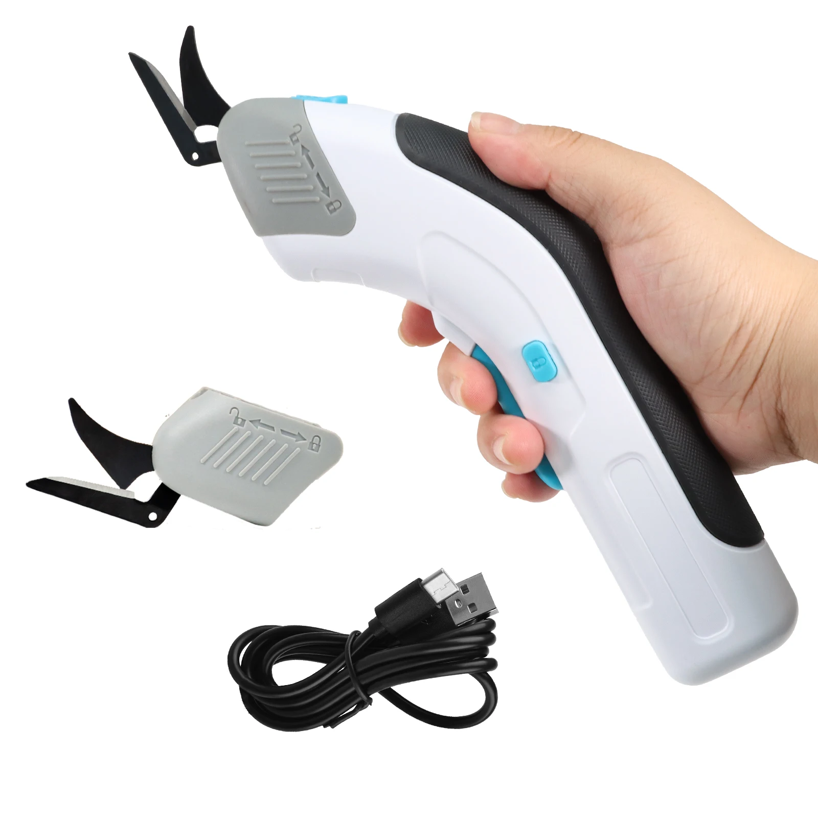 Multifunctional Electric Scissors Lithium Battery Cutter Portable Cordless Fabric Cutting Electric Textile Scissors