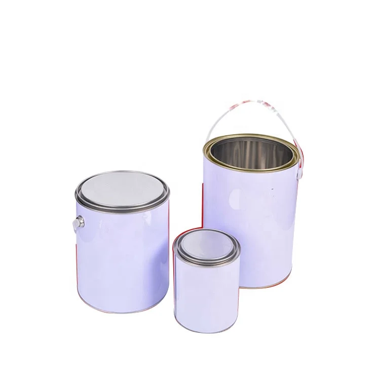 Wholesale 2L round Metal Tinplate Paint Tin Cans Custom Empty Jar with Lever Lid Chemical Aerosol Packaging Logo Printing Option
