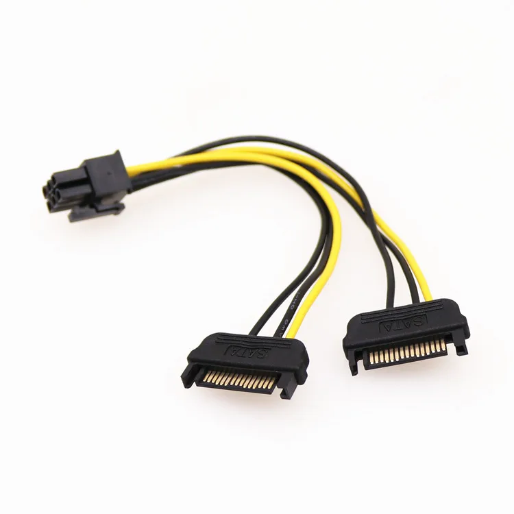 
6Pin to 2 ST Cable Male to Female Hard Drive Power Cable Video Card Power Adapter Cable for Connectors 